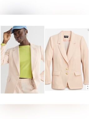 NWT J. Crew Willa Blazer in City Crepe Beige Cream Gold Hardware Size 18 $248